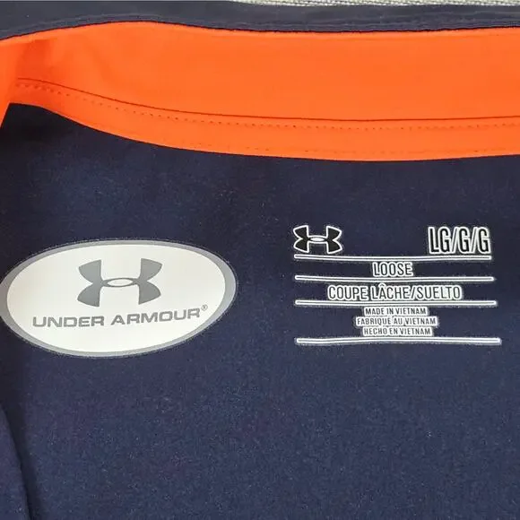 Under Armour Auburn University Jacket Men Large Blue Orange Full Zip Lightweight - Picture 9 of 14